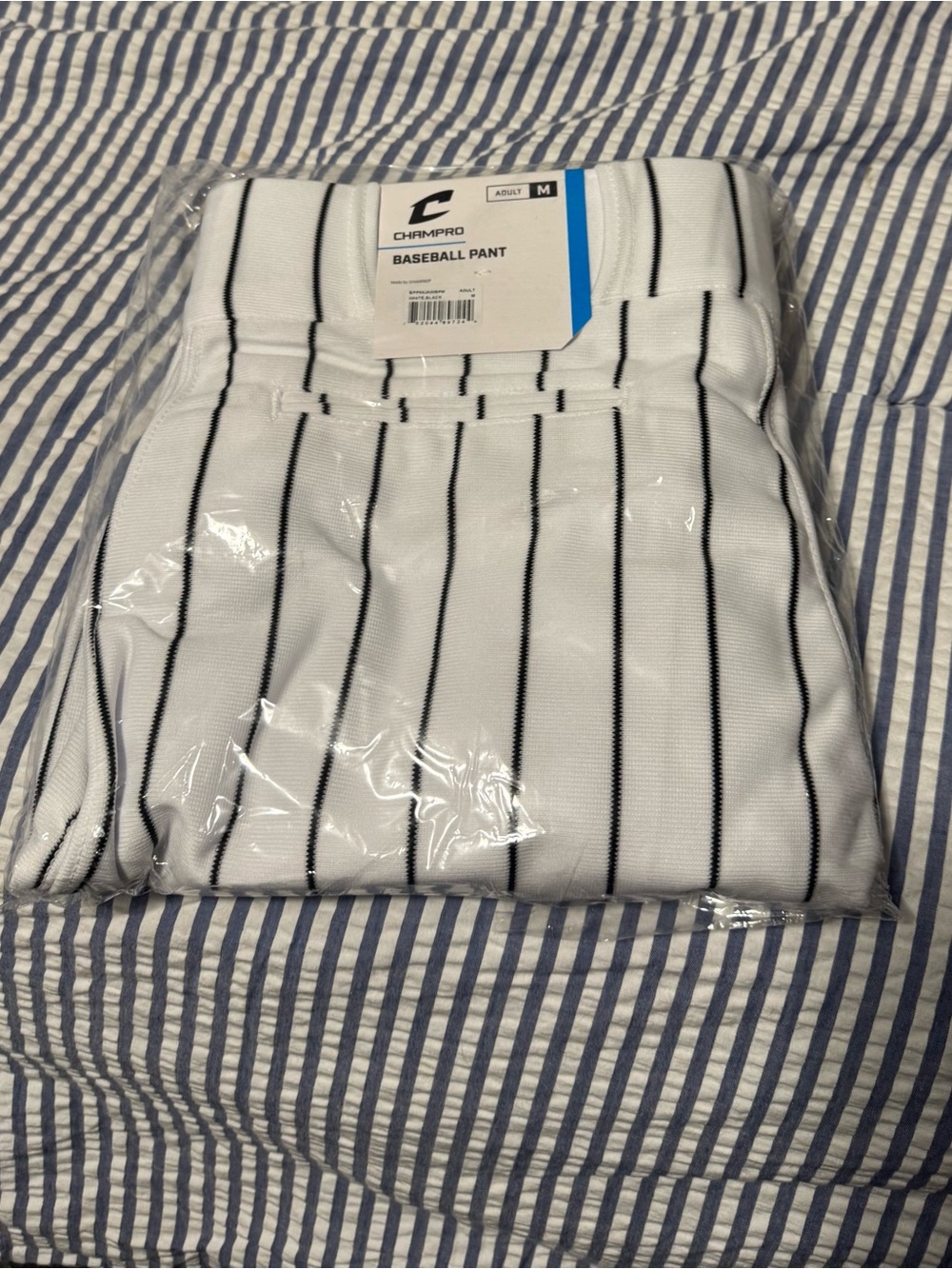 NWT Champro White/Black Pinstripe Baseball Pants - Men